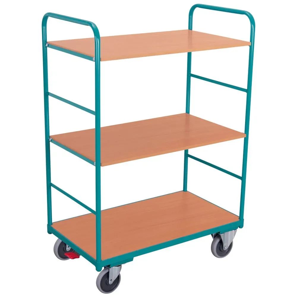 Etagenwagen Ameise®, TK 250 kg, allseitig offen, 3 Etagen à 1.000 x 700 mm, mit Zentralbremse