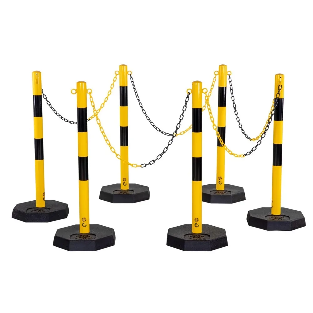 dancop Kettenständer-Set KPS, 25 m Kunststoffkette, gelb/schwarz, 6 Stk/VE