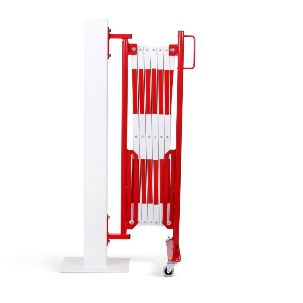 Scherengitter, Wandhalterung, 2 Rollen, rot / weiß, Länge max. 3600 mm CrashStop
