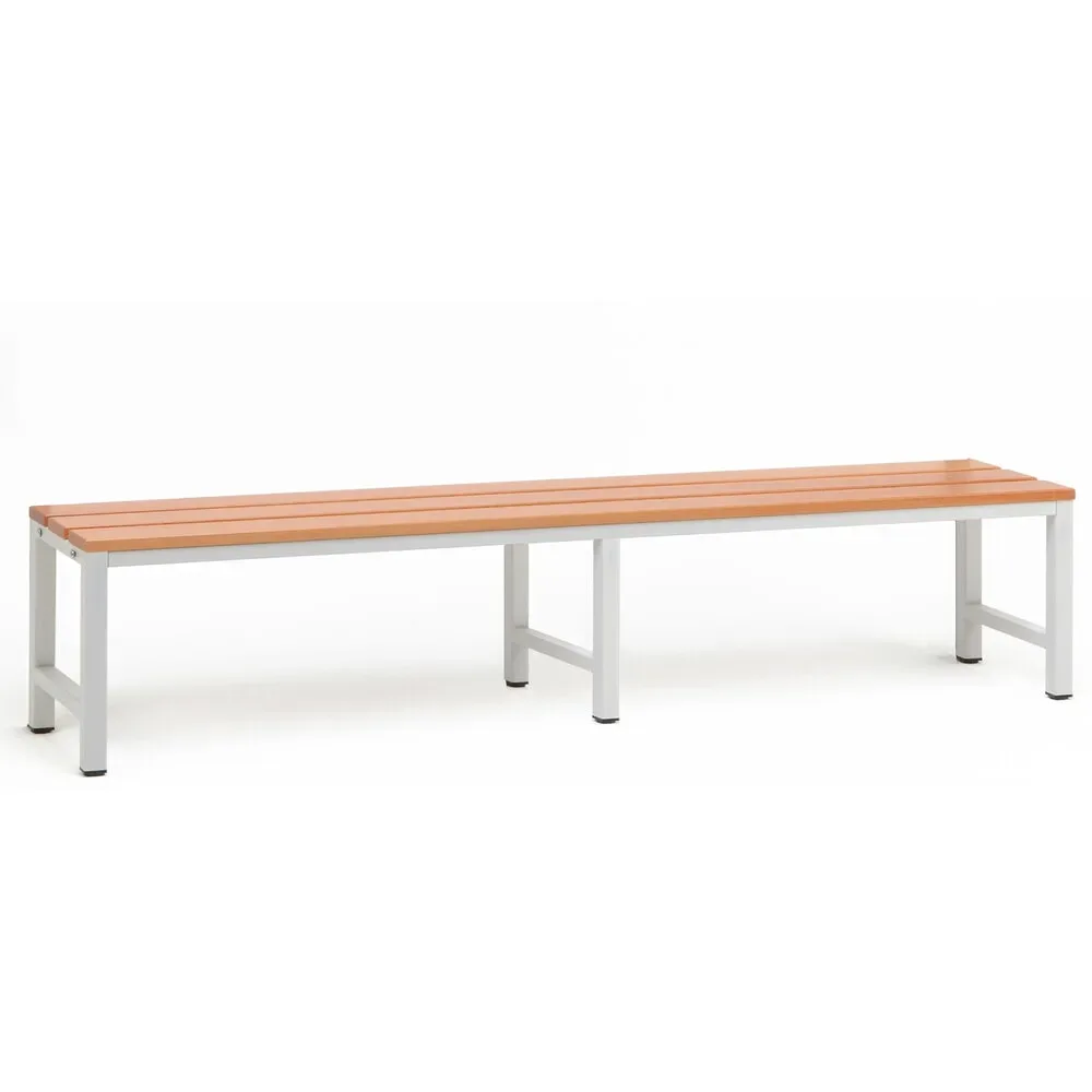 Parkbank, Edelstahl/Garapaholz, witterungsbeständig, B 2000 x T  300 x H 400 mm, moonstone-grau