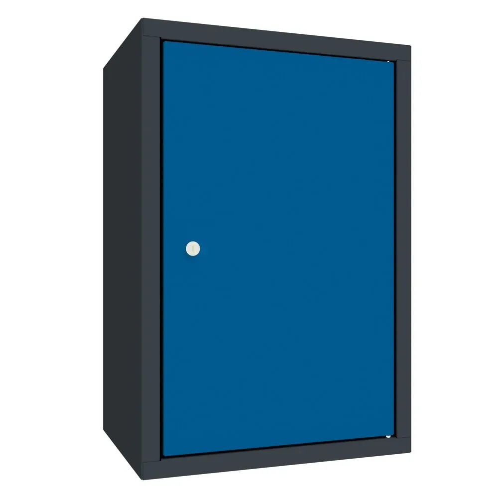 PAVOY Hängeschrank, HxBxT 600 x 400 x 300 mm, Lochrückwand, enzianblau, anthrazitgrau