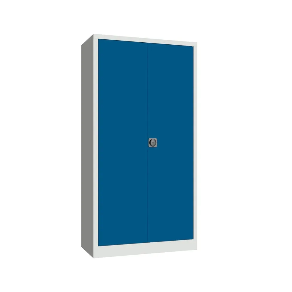PAVOY Grossraum-Flügeltürschrank, 4 Fachböden, HxBxT 1.950 x 1.000 x 500 mm, enzianblau, lichtgrau