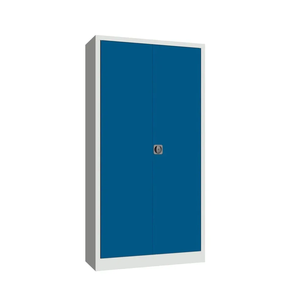PAVOY Grossraum-Flügeltürschrank, 4 Fachböden, HxBxT 1.950 x 1.000 x 400 mm, enzianblau, lichtgrau
