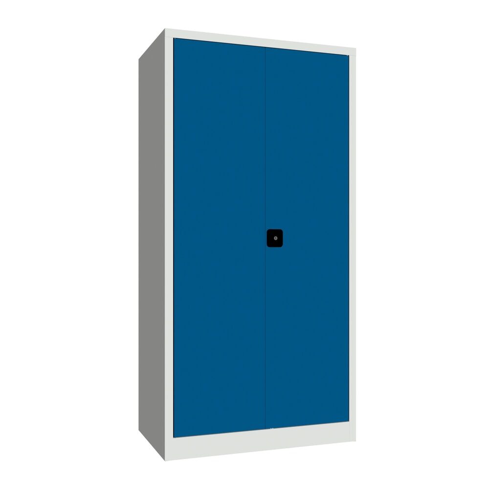 PAVOY Grossraum-Flügeltürschrank, 4 Fachböden, HxBxT 1.950 x 1.000 x 600 mm, enzianblau, lichtgrau