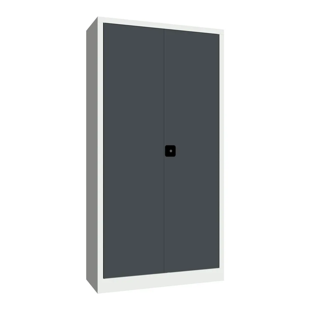 PAVOY Grossraum-Flügeltürschrank, 4 Fachböden, HxBxT 1.950 x 1.000 x 500 mm, anthrazitgrau, lichtgrau