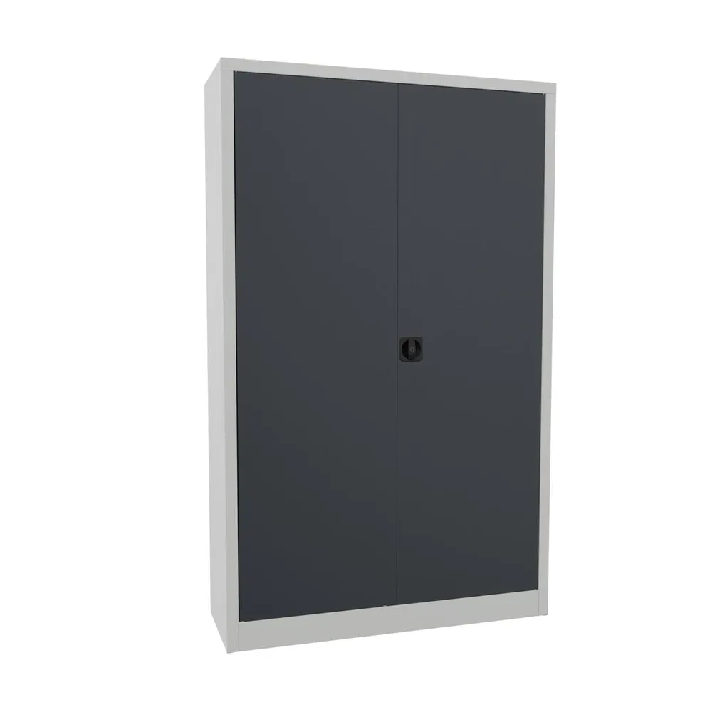 PAVOY Grossraum-Flügeltürschrank, 4 Fachböden, HxBxT 1.950 x 1.200 x 400 mm, anthrazitgrau, lichtgrau