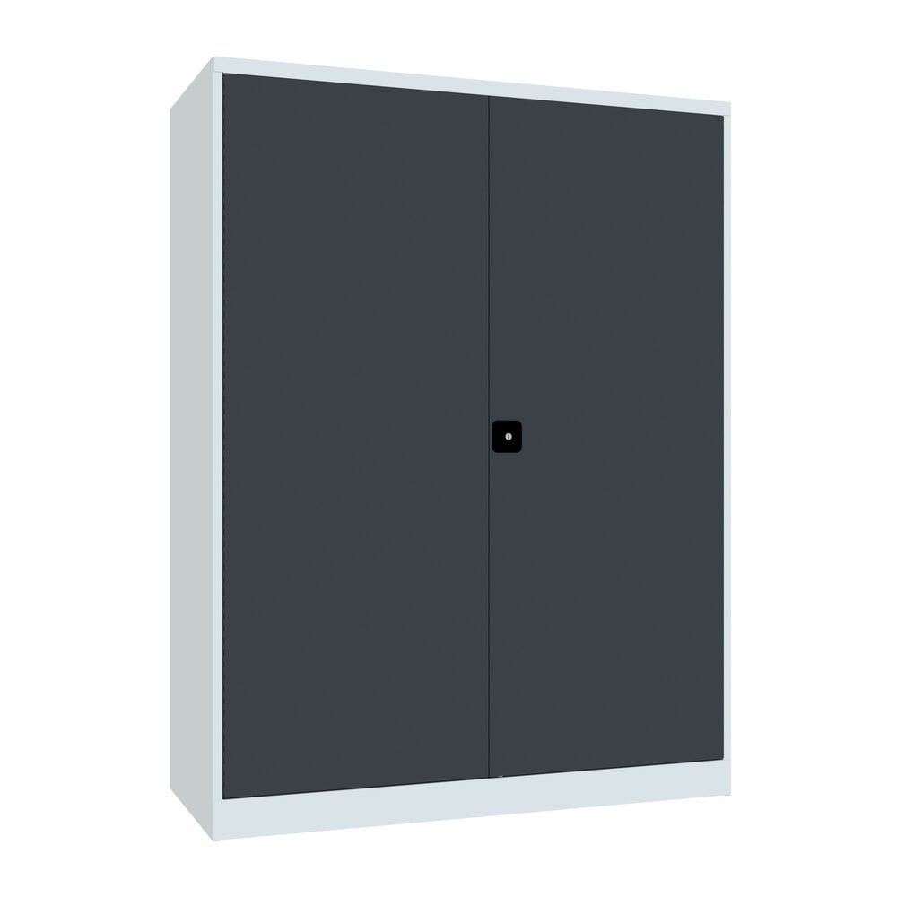 PAVOY Industrie-Schwerlastschrank Premium mit Mittelwand, 8 Fachböden, HxBxT 1.950 x 1.470 x 630 mm, anthrazitgrau, lichtgrau