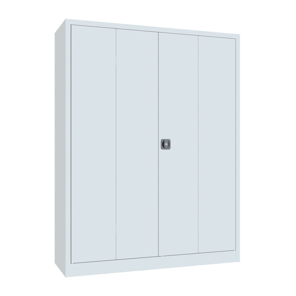 PAVOY Falttürenschrank mit 4 Fachböden, HxBxT 1.950 x 1.500 x 500 mm, lichtgrau, lichtgrau
