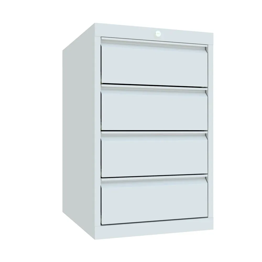PAVOY Schubladenschrank, Höhe 800 mm, Schubladen 4x175 mm, Breite 500 mm, lichtgrau, lichtgrau