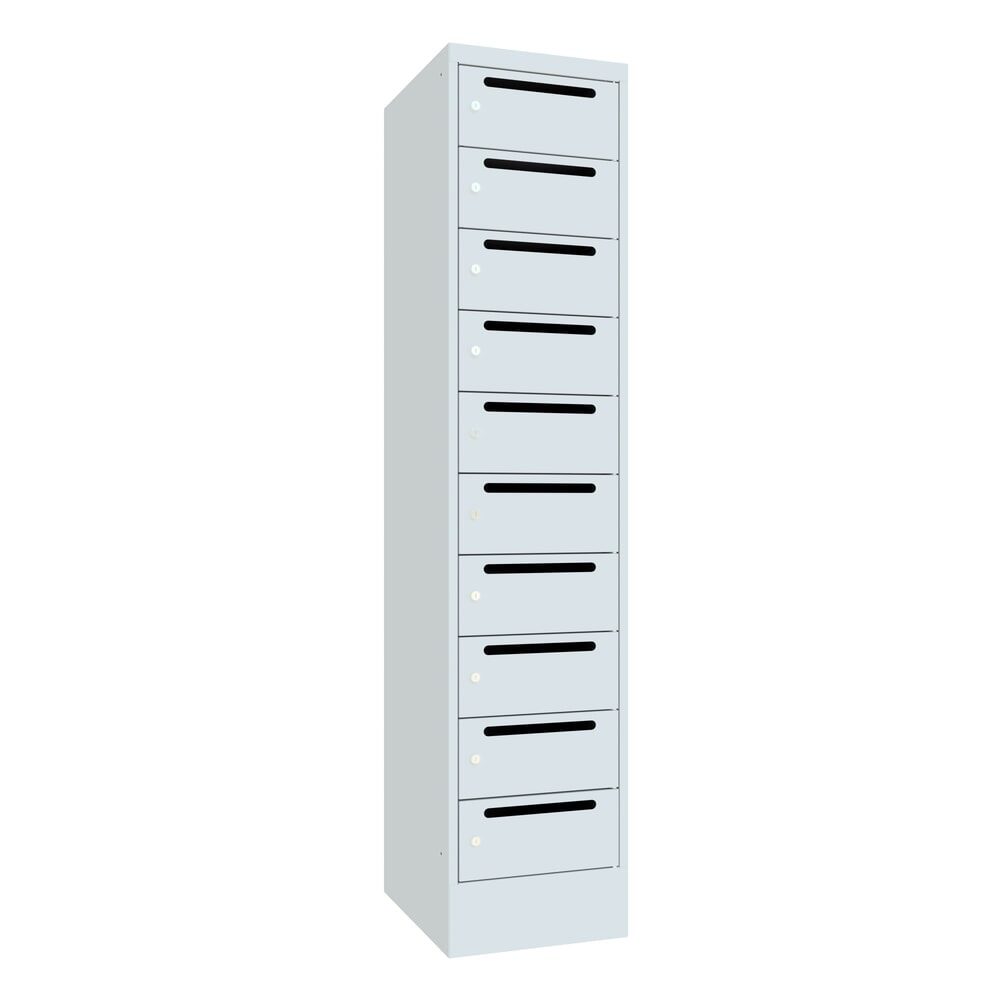 PAVOY Postverteilschrank, 1x 10 Fächer, HxBxT 1.850 x 400 x 500 mm, lichtgrau, lichtgrau