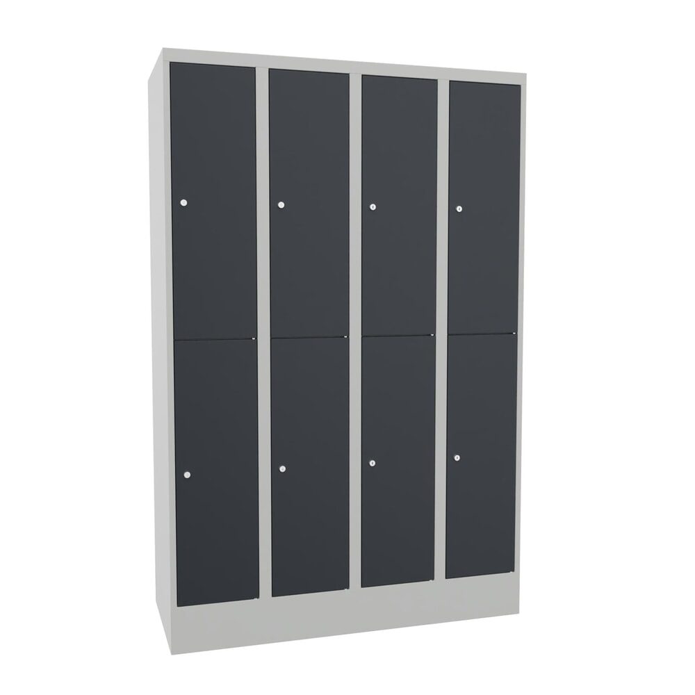 PAVOY Schliessfachschrank, 4 x 2 Fächer, HxBxT 1.850 x 1.200 x 500 mm, anthrazitgrau, lichtgrau