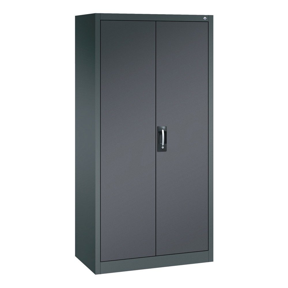 C+P Putzmittelschrank 6 Fächer + Kleiderstange, HxBxT 1.950 x 930 x 500 mm, anthrazitgrau, schwarzgrau