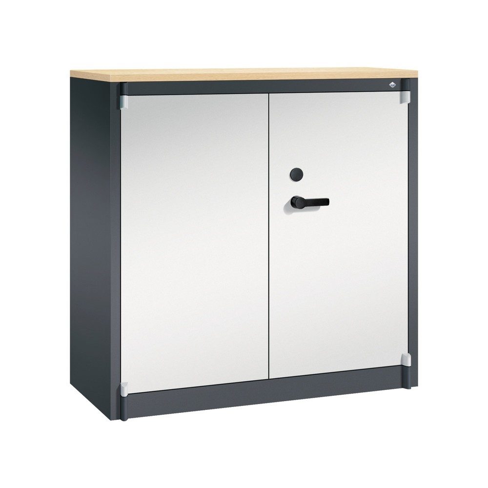 Feuerschutzschrank Certos, Höhe 1226 mm, gemäß DIN 4102, B 1200 mm, schwarzgrau/lichtgrau C+P