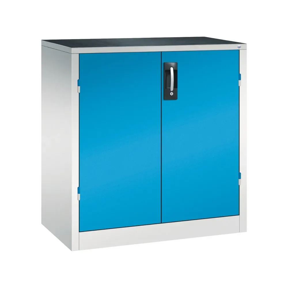 C+P Schwerlastschrank mit 1 Fachboden, HxBxT 1.000 x 930 x 500 mm, lichtgrau, lichtblau