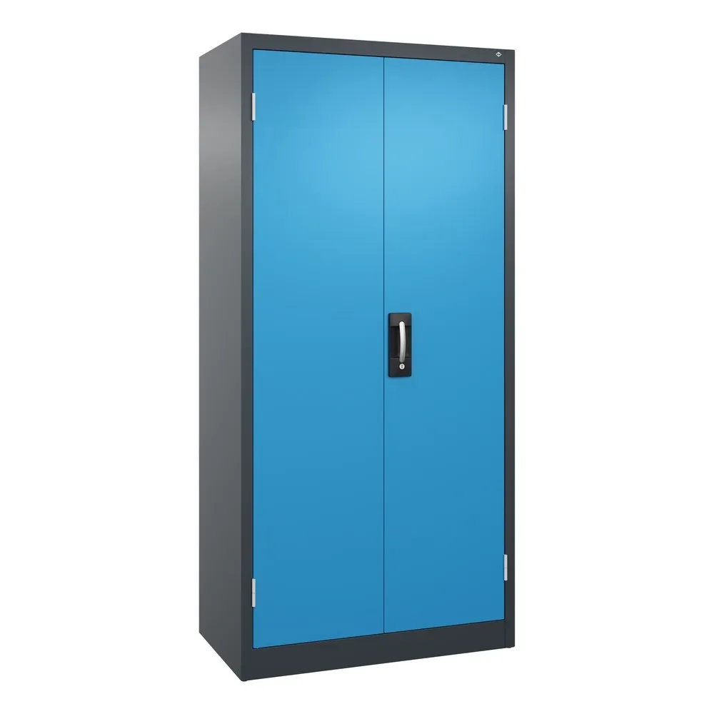 C+P Schwerlastschrank mit 4 Fachböden, HxBxT 1.950 x 930 x 500 mm, anthrazitgrau, lichtblau