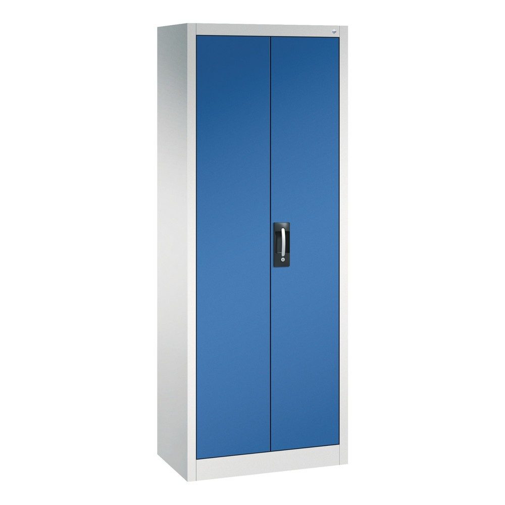 Werkstatt-Flügeltürschrank, HxBxT 1950 x 800 x 400 mm, lichtgrau / enzianblau C+P
