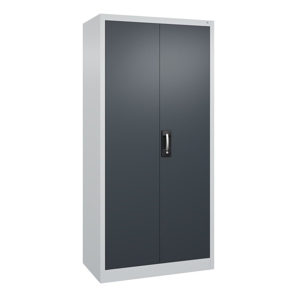 Werkstatt-Flügeltürschrank, HxBxT 1950 x 930 x 500 mm, lichtgrau / anthrazitgrau C+P