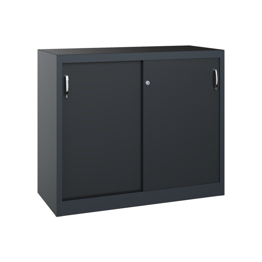 C+P Werkstatt-Beistellschrank mit 1 Fachboden, HxBxT 1.000 x 1.200 x 500 mm, anthrazitgrau, schwarzgrau