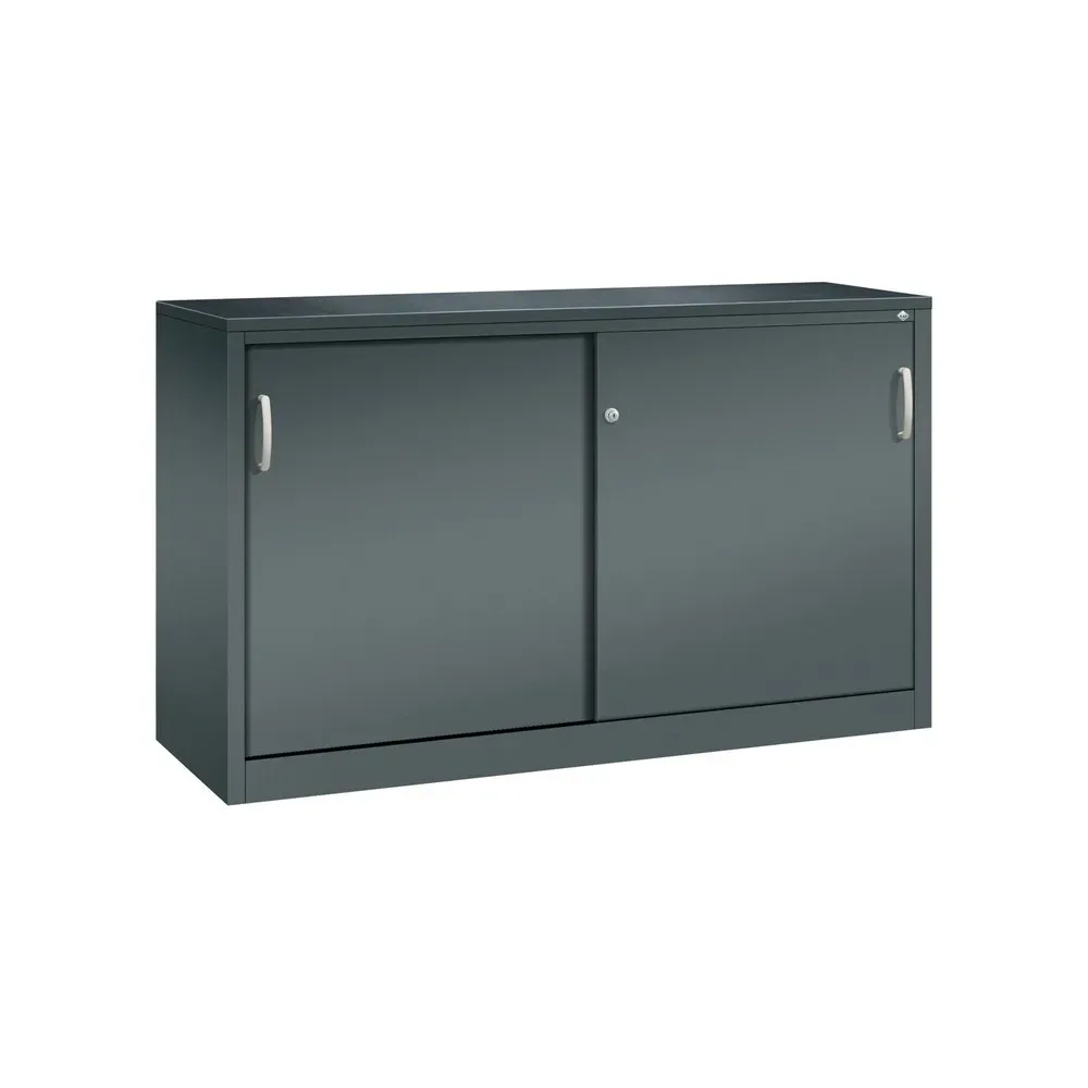 C+P Schwerlast-Schiebetürenschrank, HxBxT 1.000 x 1.600 x 500 mm, 2 Fachböden, anthrazitgrau, anthrazitgrau