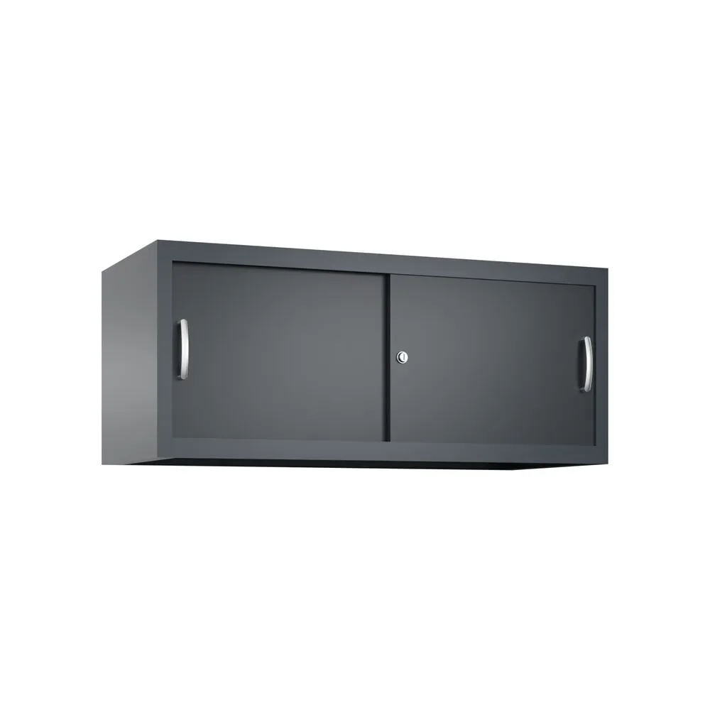 Aufsatzschrank für C+P Werkstatt-Schiebetürenschrank, HxBxT 500 x 1.200 x 500 mm, anthrazitgrau, schwarzgrau