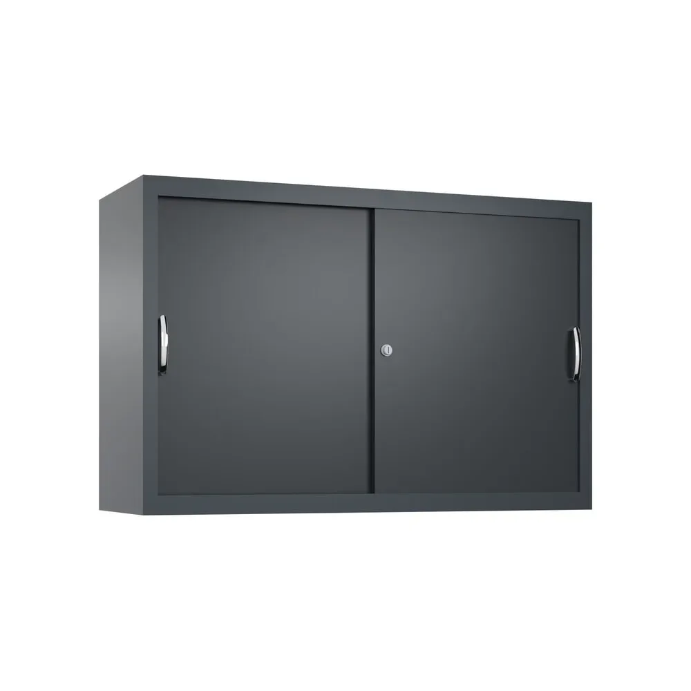 Aufsatzschrank für C+P Werkstatt-Schiebetürenschrank, 1 Fachboden, HxBxT 790 x 1.200 x 400 mm, schwarzgrau, anthrazitgrau