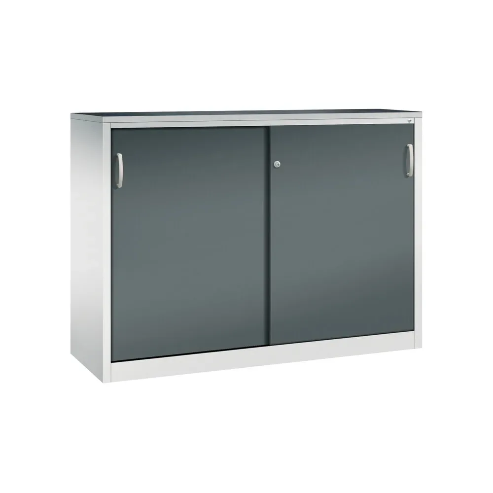 C+P Werkstatt-Beistellschrank mit 4 Fachböden, HxBxT 1.200 x 1.600 x 500 mm, Trennwand, lichtgrau, anthrazitgrau