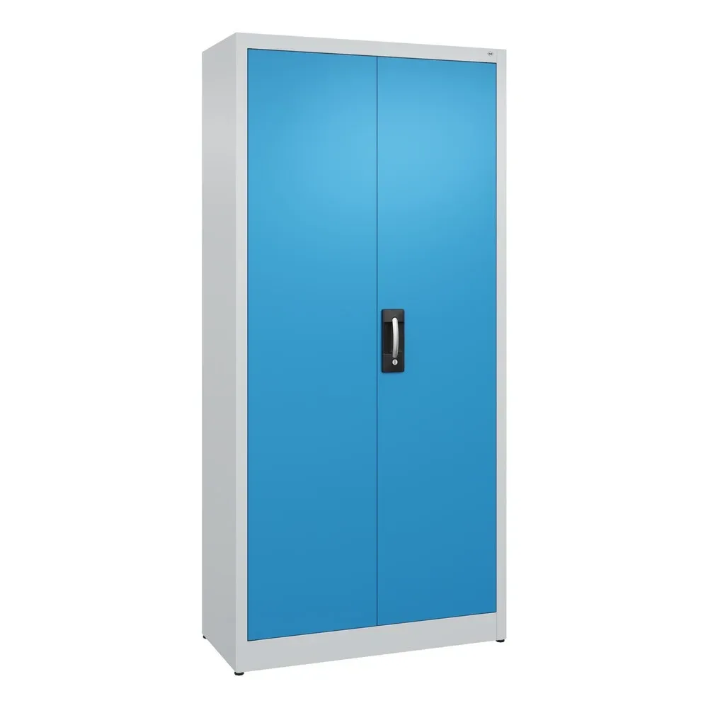 C+P Flügeltürenschrank, 5 OH, HxBxT 1.950 x 930 x 400 mm, lichtgrau, lichtblau