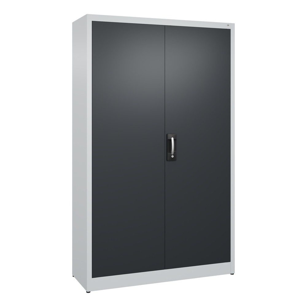 C+P Flügeltürenschrank, 5 OH, HxBxT 1.950 x 1.200 x 400 mm, lichtgrau, schwarzgrau