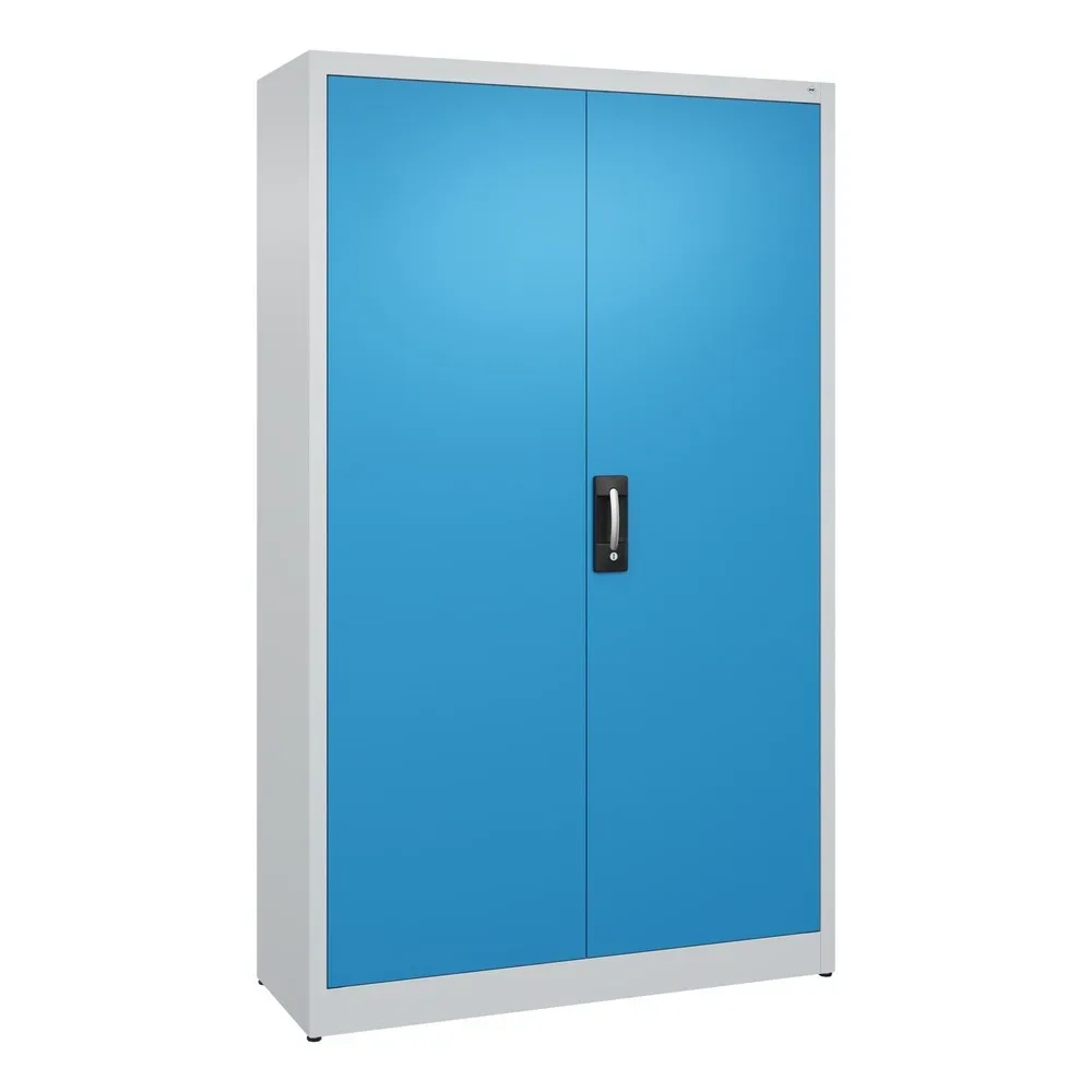 C+P Flügeltürenschrank, 5 OH, HxBxT 1.950 x 1.200 x 400 mm, lichtgrau, lichtblau