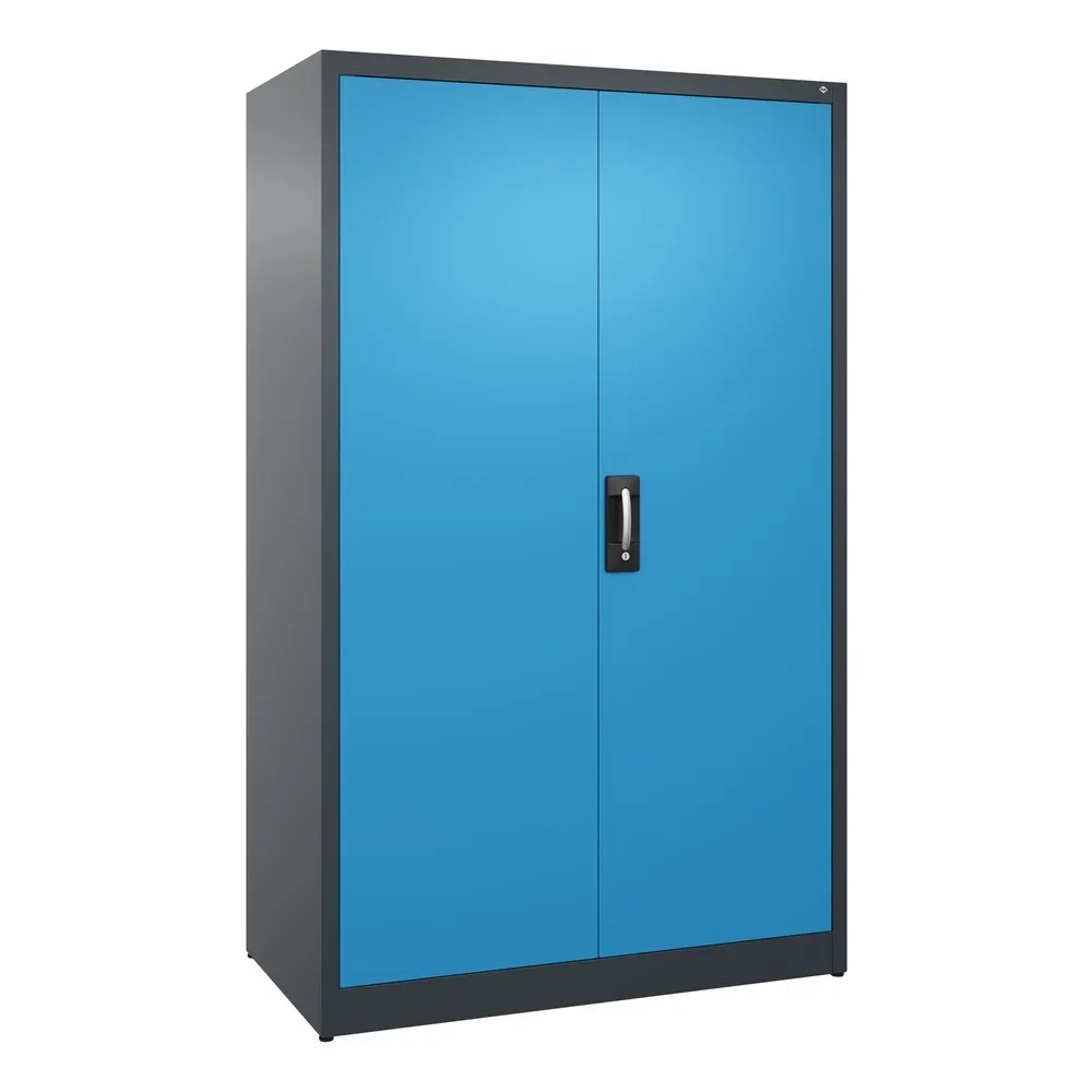 C+P Flügeltürenschrank, 5 OH, HxBxT 1.950 x 1.200 x 600 mm, anthrazitgrau, lichtblau