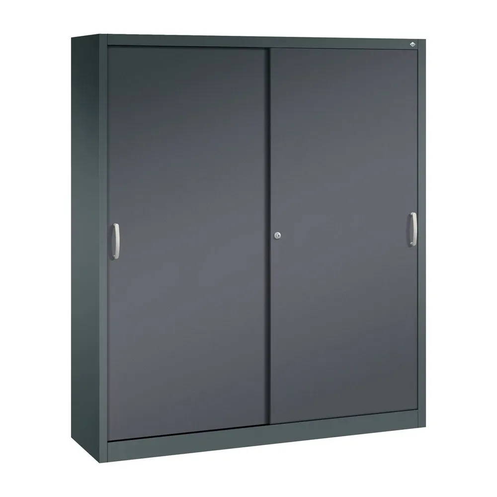 C+P Schiebetürenschrank, HxBxT 1.950 x 1.600 x 400 mm, anthrazitgrau, schwarzgrau