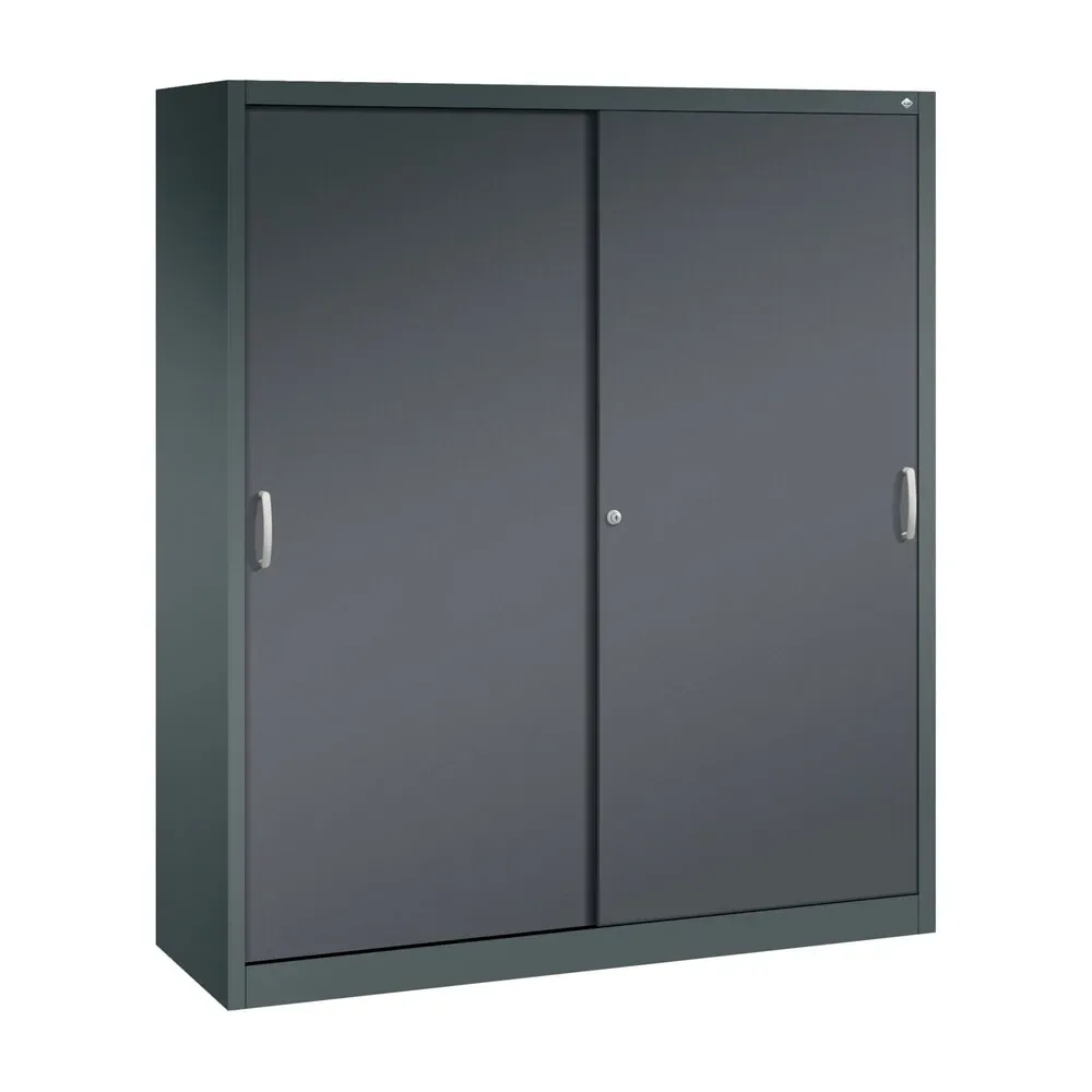 C+P Schiebetürenschrank, HxBxT 1.950 x 1.600 x 500 mm, anthrazitgrau, schwarzgrau