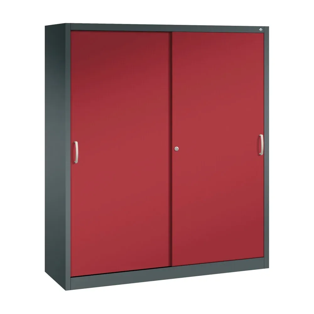 C+P Schiebetürenschrank, HxBxT 1.950 x 1.600 x 500 mm, anthrazitgrau, rubinrot