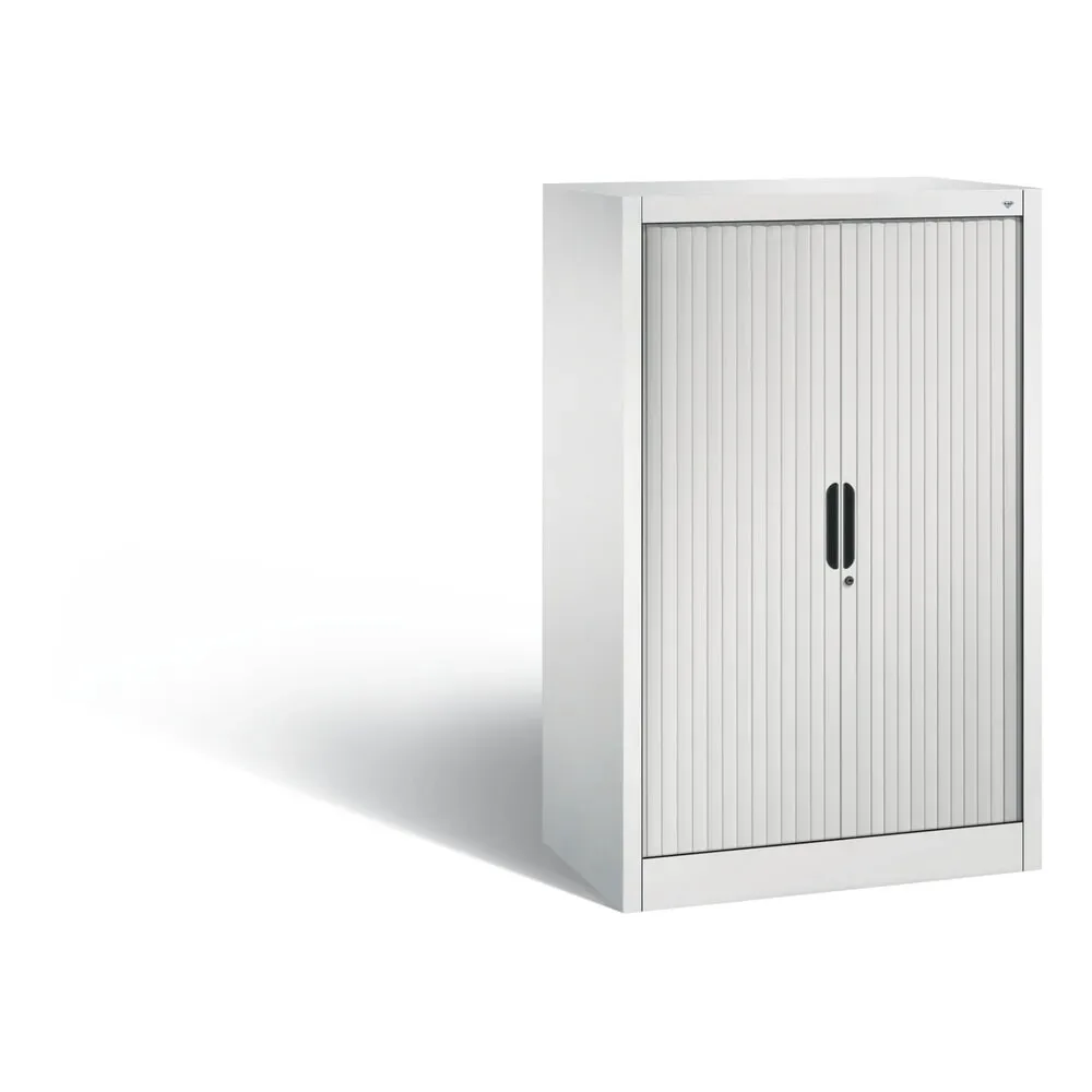 C + P Rollladenschrank Omnispace, 3 OH, abschliessbar, B 800 x T 420 x H 1230 mm, Stahl/Kunststoff, lichtgrau