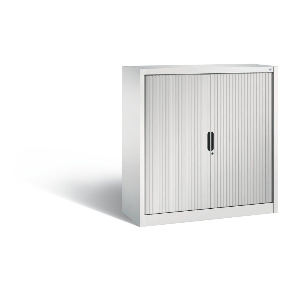 C + P Rollladenschrank Omnispace, 3 OH, abschliessbar, B 1200 x T 420 x H 1230 mm, Stahl/Kunststoff, lichtgrau