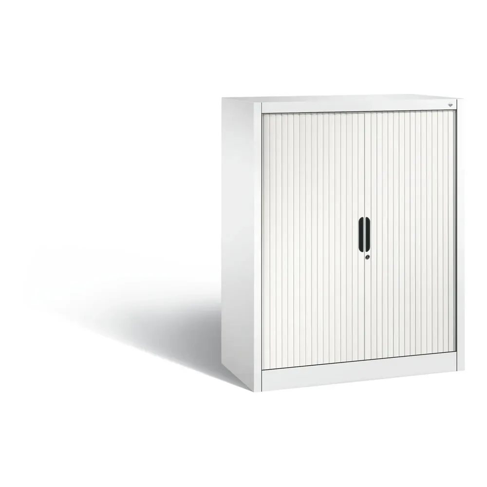 C + P Rollladenschrank Omnispace, 3 OH, abschliessbar, B 1000 x T 420 x H 1230 mm, Stahl/Kunststoff, verkehrsweiss