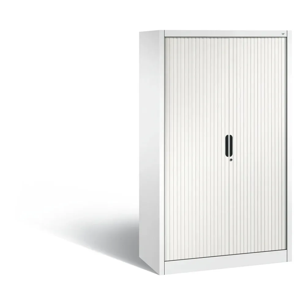C + P Rollladenschrank Omnispace, 4 OH, abschliessbar, B 1000 x T 420 x H 1660 mm, Stahl/Kunststoff, verkehrsweiss