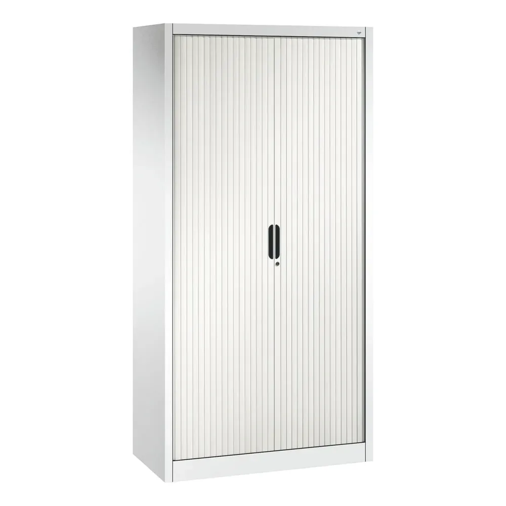 C + P Rollladenschrank Omnispace, 5 OH, abschliessbar, B 1000 x T 420 x H 1980 mm, Stahl/Kunststoff, verkehrsweiss