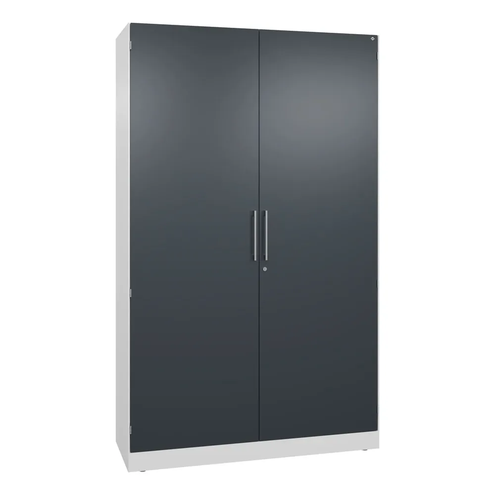 C+P Flügeltürenschrank Asisto, 5 OH, Breite 1.200 mm, verkehrsweiss, anthrazitgrau