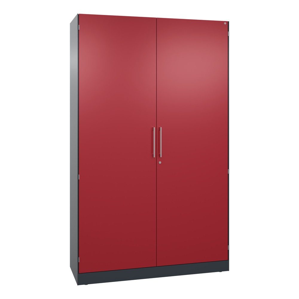 C+P Flügeltürenschrank Asisto, 5 OH, Breite 1.200 mm, anthrazitgrau, rubinrot