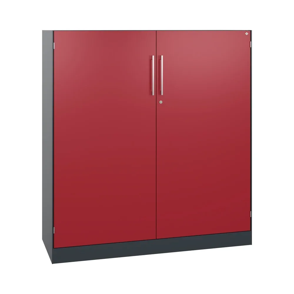 C+P Flügeltürenschrank Asisto, 3 OH, Breite 1.200 mm, anthrazitgrau, rubinrot