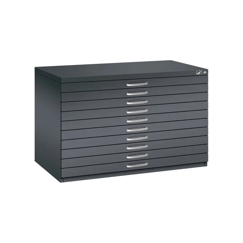 Planschrank aus Stahl, für Formate bis DIN A1, 10 Schubladen