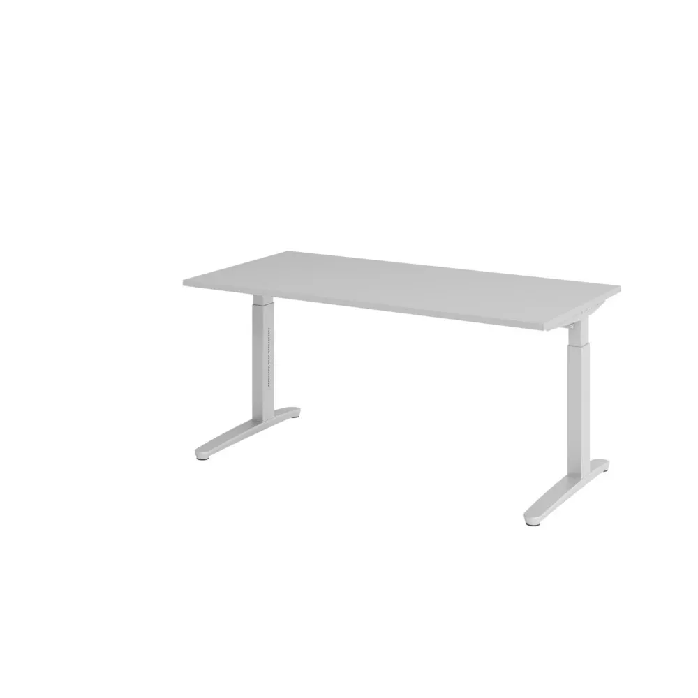 Schreibtisch Office Grau Holz 160 cm Höhenverstellbar (manuell) - Material: Holzwerkstoff - Schreibtisch