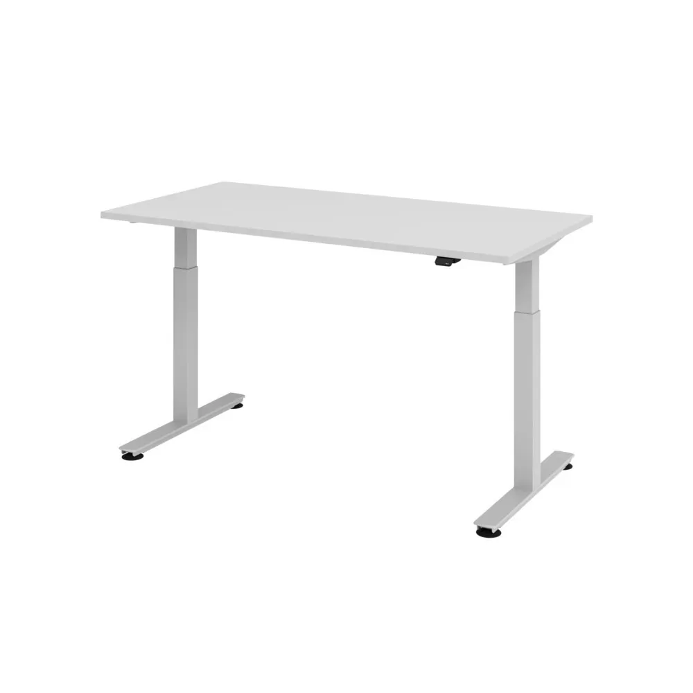 Hammerbacher Sitz-Stehschreibtisch XMST Grau, Silber 1.600 x 800 x 650 mm