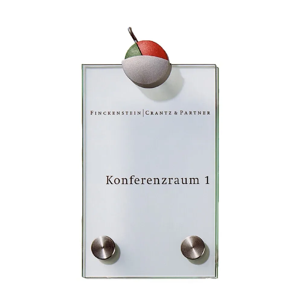 Türschild Cristallo, HxBxT 160 x 100 x 28 mm, 2 Halter à Ø 18 mm