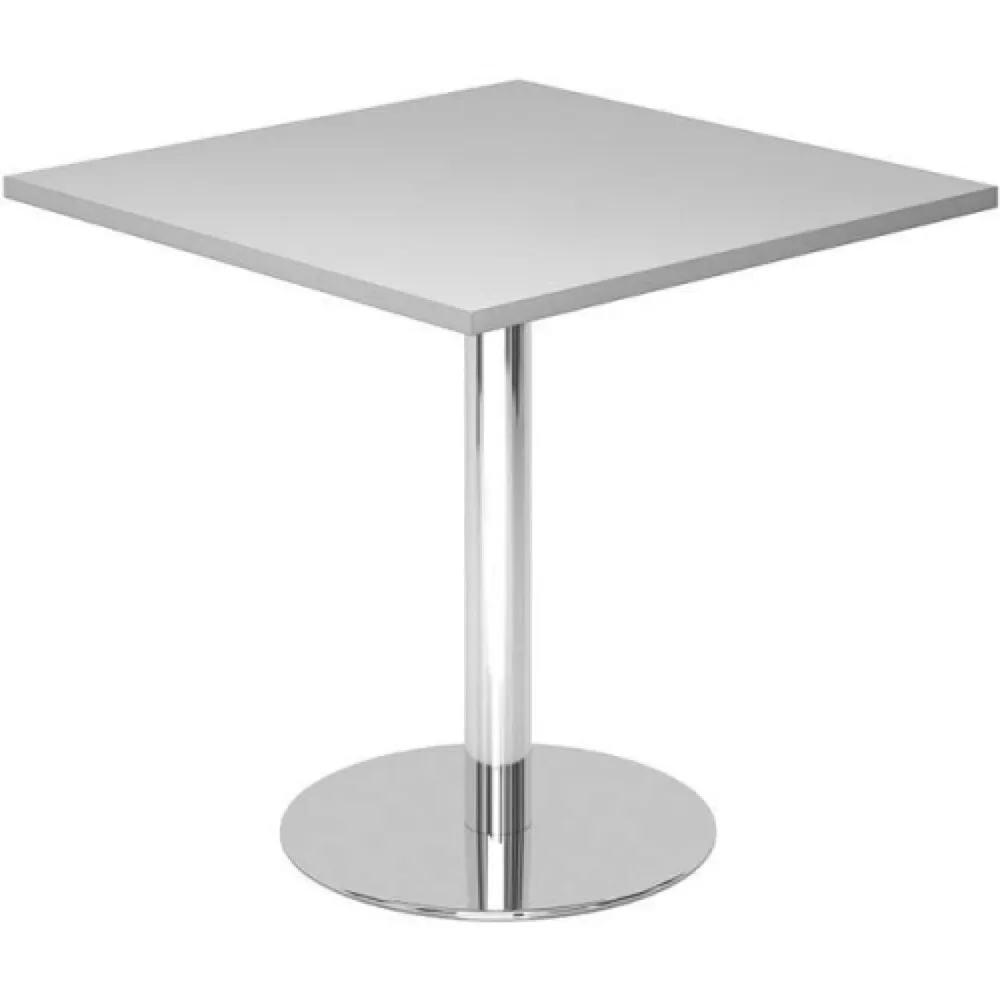 Besprechungstisch Office Grau Holz 80 cm - Farbe: Chrom/grau - Material: Holzwerkstoff - Besprechungstisch