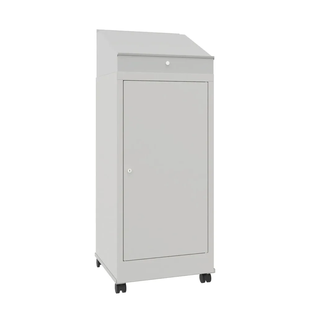 PAVOY Industrie-Stehpult, mobil, HxBxT 1.330 x 500 x 500 mm, 1 Ausziehboden, lichtgrau, lichtgrau