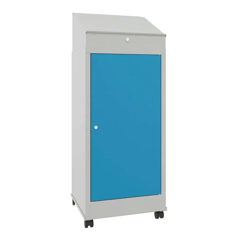 PAVOY Industrie-Stehpult, mobil, HxBxT 1.330 x 500 x 500 mm, 2 Einlegeböden, lichtgrau, anthrazitgrau