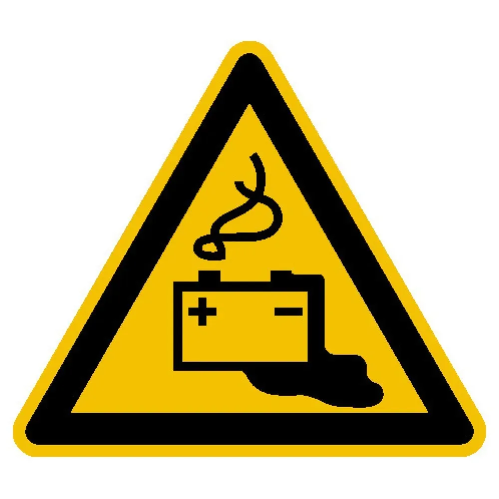 SafetyMarking® Warnung vor Gefahren durch Batterien, Seitenlänge 100 mm, Folie