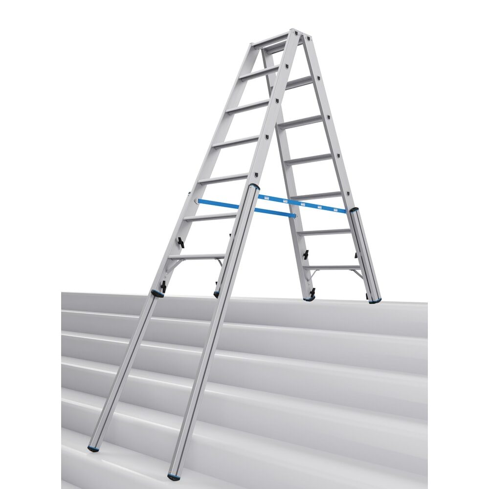 KRAUSE® STABILO Teleskopleiter mit Stufen, beidseitig begehbar, 2 x 7 Stufen